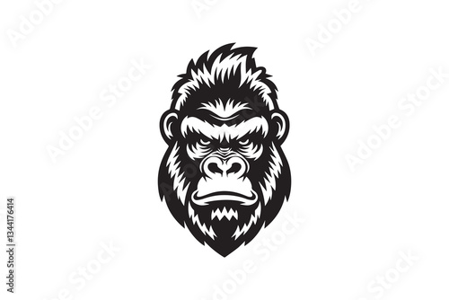 Gorilla Head  Silhouette Vector