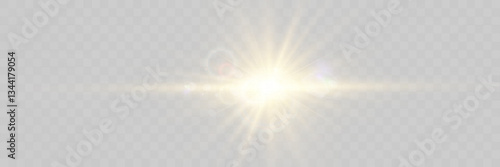 Abstract glowing starburst light with golden rays on dark purple background, creating a soft, radiant, and dynamic effect. Perfect for designs, backdrops, or visual themes.	

