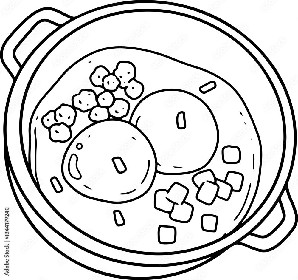 Obraz premium breakfast doodle hand drawn