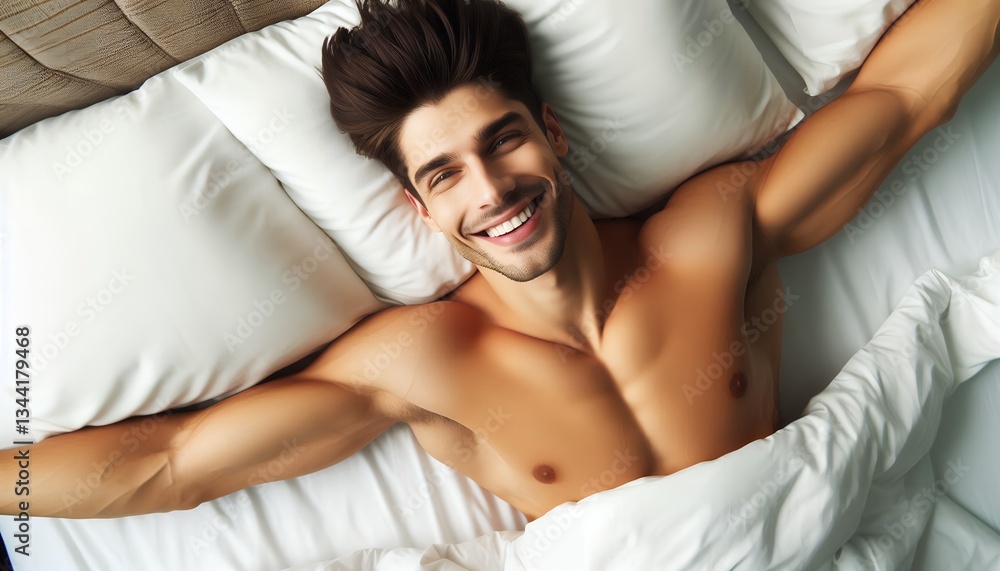 young man lying on bed young man lying on bed