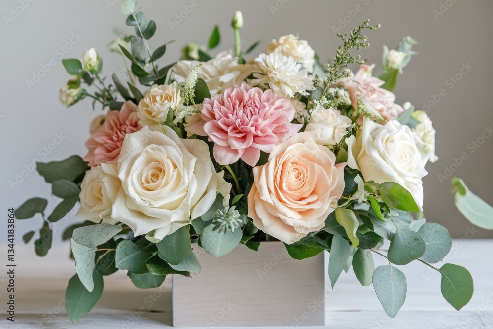 Obraz premium An Elegant Floral Arrangement Featuring Soft Tones and Leaves to Enrich Any Space