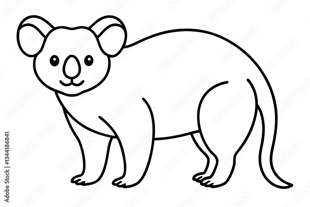 Obraz premium Cute Koala One-Line Drawing