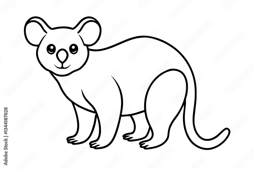 Cute Koala One-Line Drawing Cute Koala One-Line Drawing