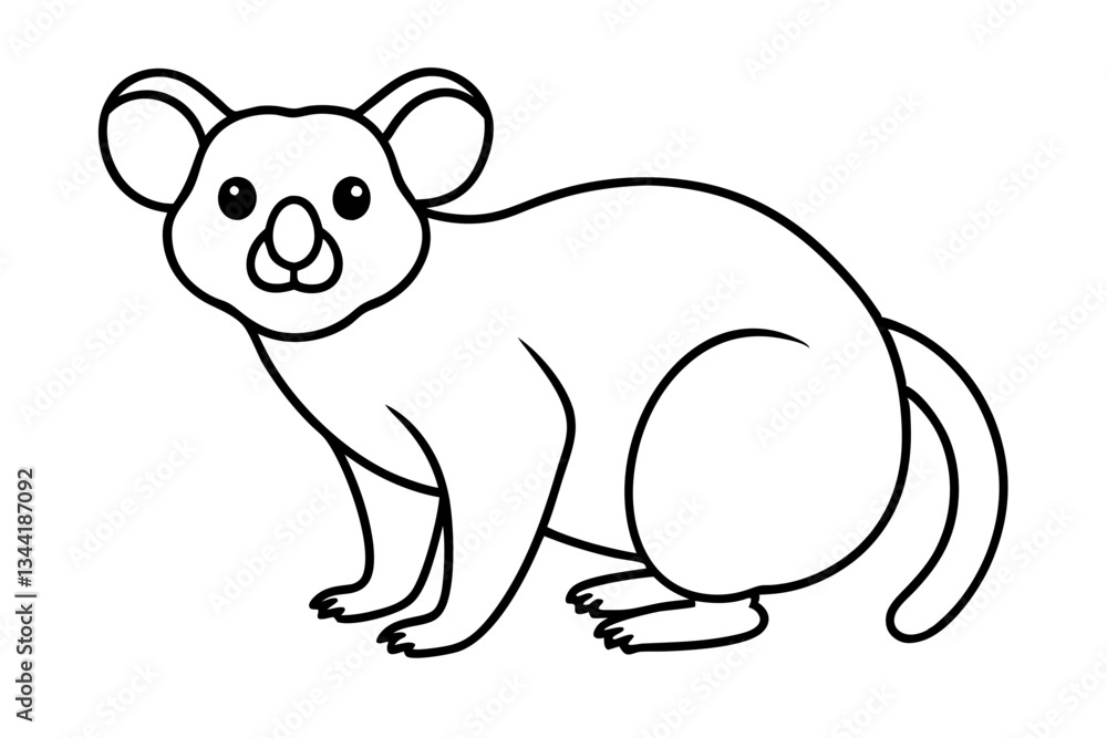 Obraz premium Cute Koala One-Line Drawing