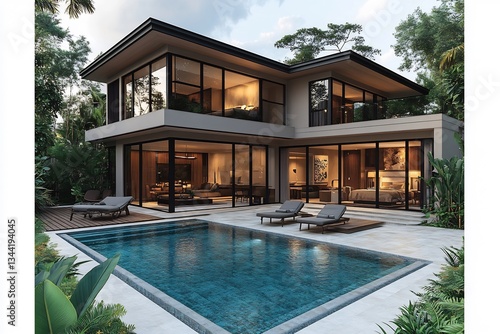 Wallpaper Mural Luxury Modern Villa with Infinity Pool Torontodigital.ca