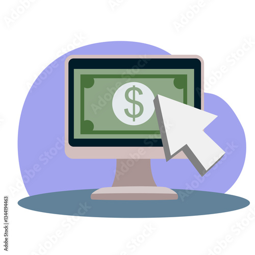 Pay-Per-Click  A cursor clicking on a dollar sign 