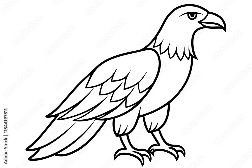 Fototapeta premium Eagle One-Line Sketch