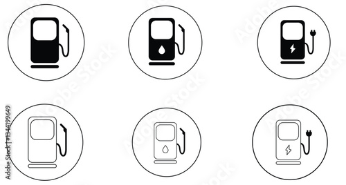 Gas station icons set , fuel pump icon set. vector eps10.
