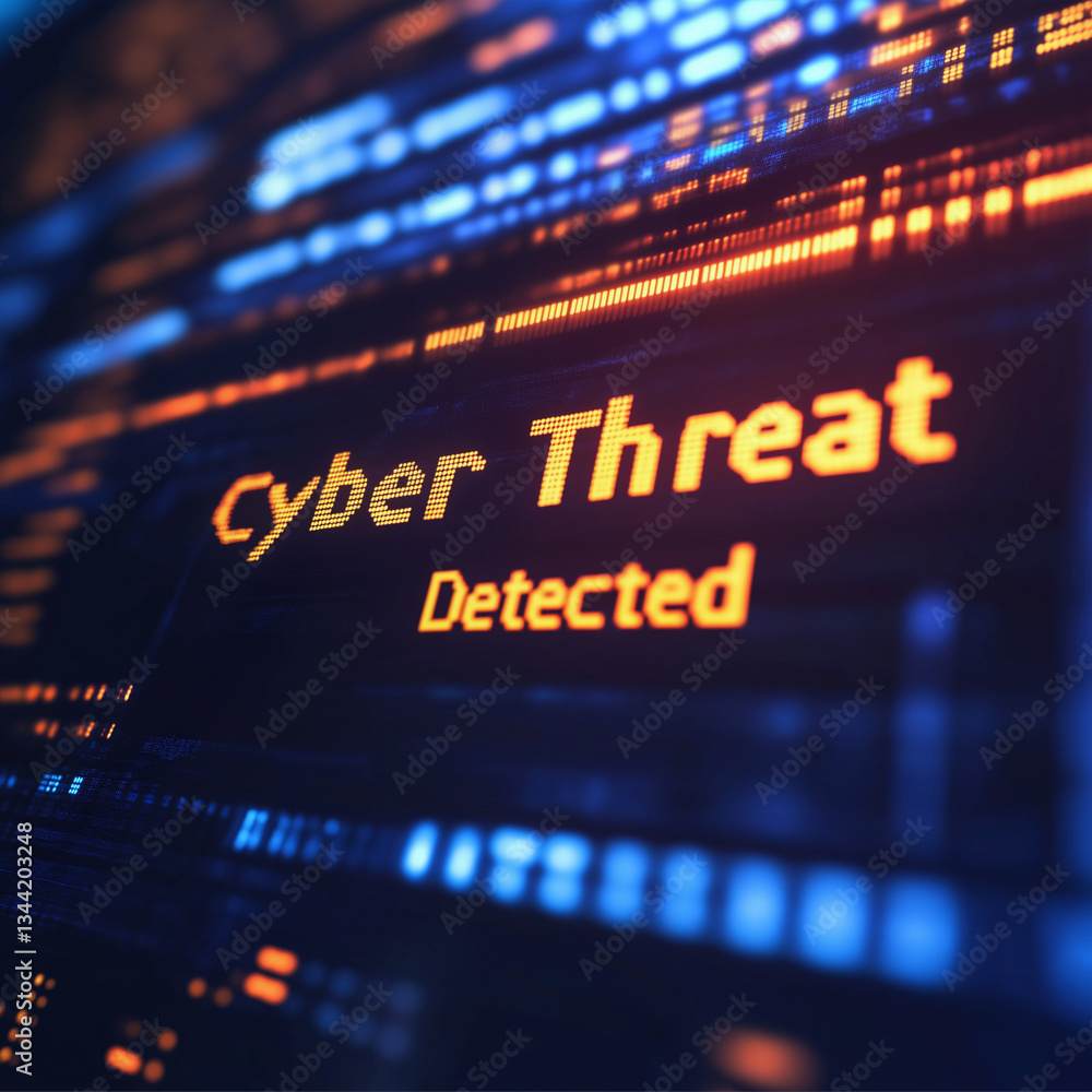 Obraz premium Cyber Threat Alert: Glitching Text Warning Digital Security Breach Hacker Attack System Failure risk