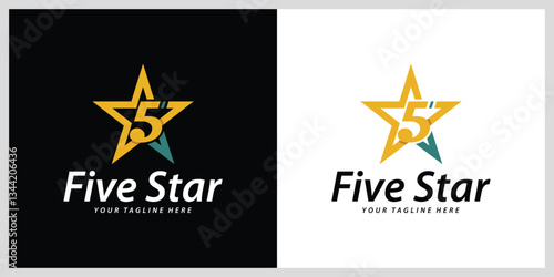 Five star logo design vector template