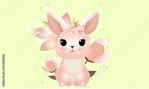 easter bunny with pink ribbon png