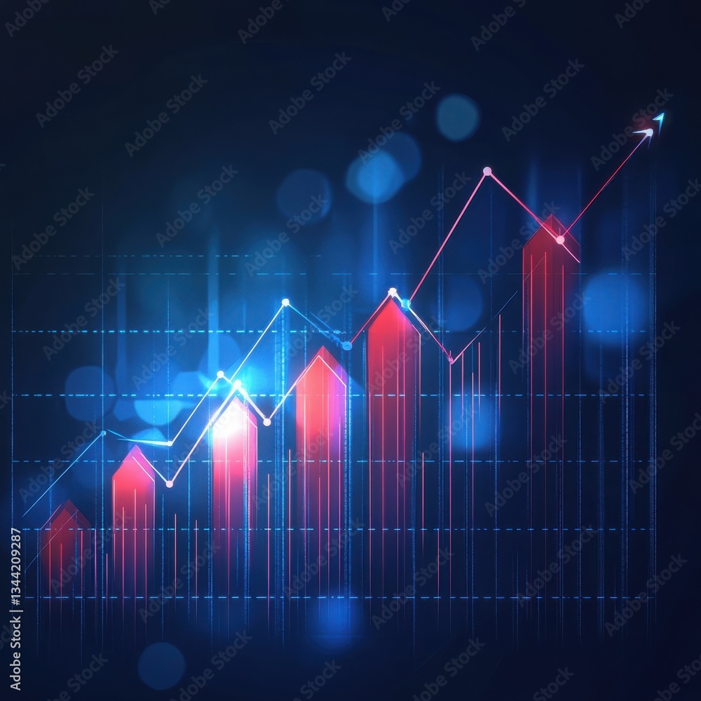 Trending Upward Financial Growth Chart Showing Business Success and Economic Progress Trending Upward Financial Growth Chart Showing Business Success and Economic Progress