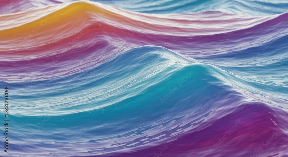 Obraz premium Abstract Pastel Ocean Waves Colorful Water Texture Serene Sea Background