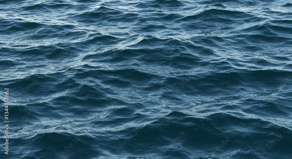 Fototapeta premium Deep Blue Ocean Waves Water Texture Sea Surface Background Image