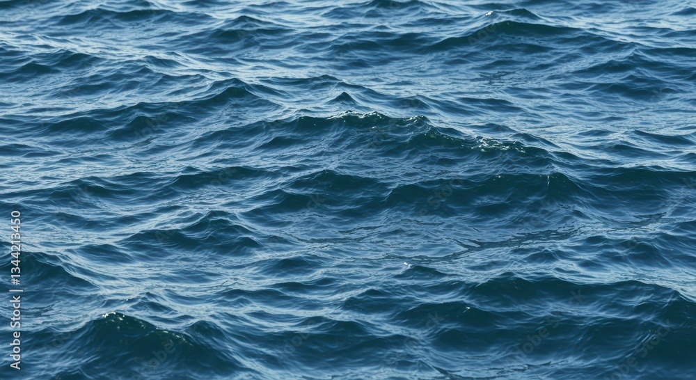 Fototapeta premium Deep Blue Ocean Water Texture Seamless Background of Rolling Waves and Ripples