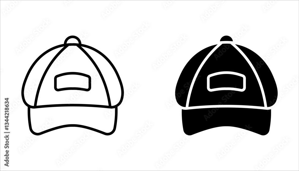 Cap icon set. Vector illustration on a white background. Cap icon set. Vector illustration on a white background.