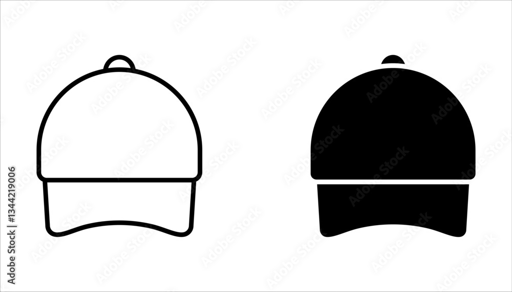 Cap icon set. Vector illustration on a white background. Cap icon set. Vector illustration on a white background.
