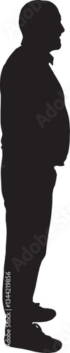 vector; silhouette of side view of a man standing