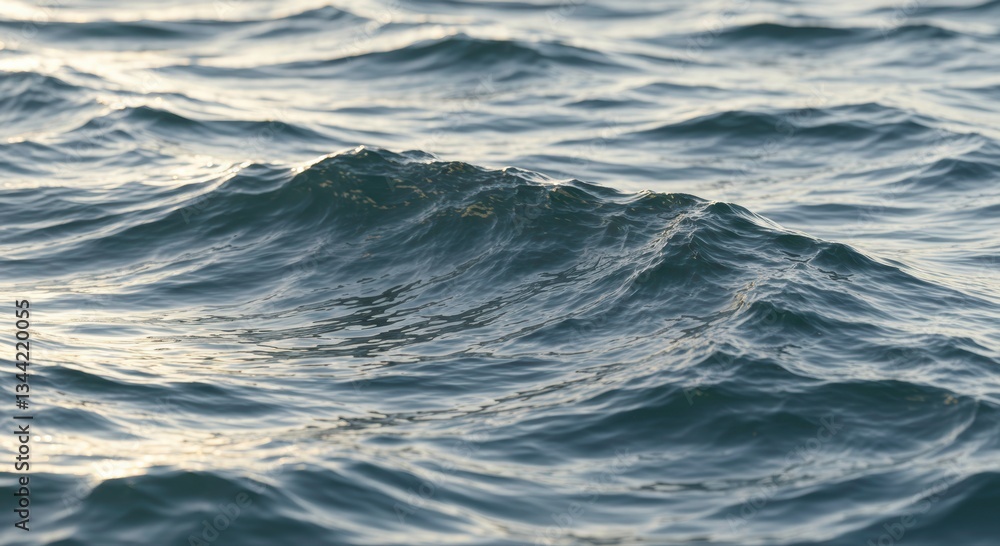 Fototapeta premium Ocean Waves Texture Dark Blue Water Surface Natural Sea Background Rolling Wave Close Up