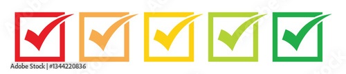 A Set of Five Checkmarks in Different Colors