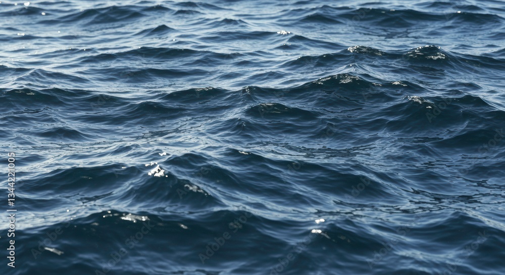 Fototapeta premium Deep Blue Ocean Waves Texture Natural Water Surface Background