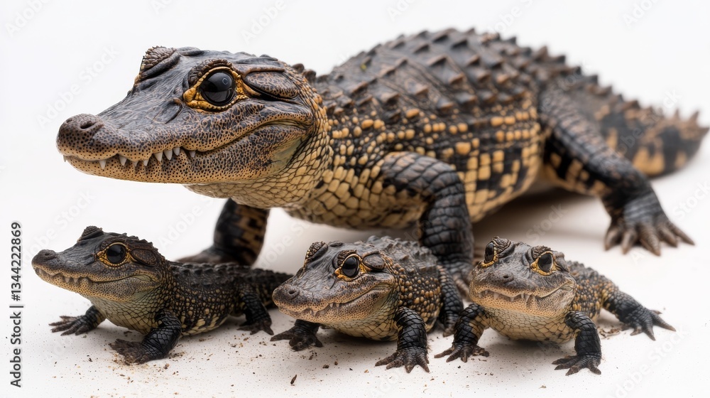 Naklejka premium The African dwarf crocodile, known for its small size and broad snout. 