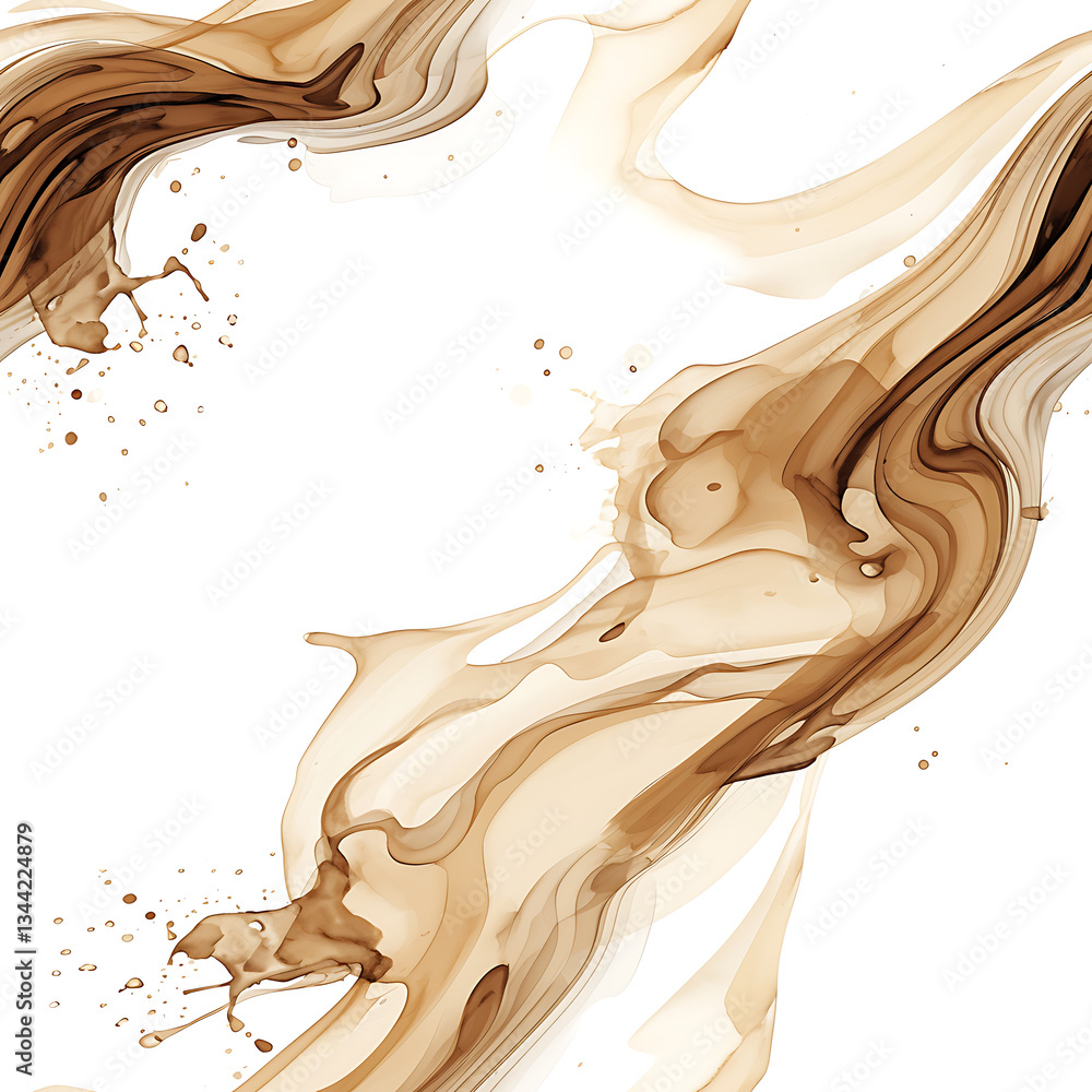 seamless pattern Realistic and artistic illustrations of coffee beans, brewing equipment, coffee cups for background or wallpaper