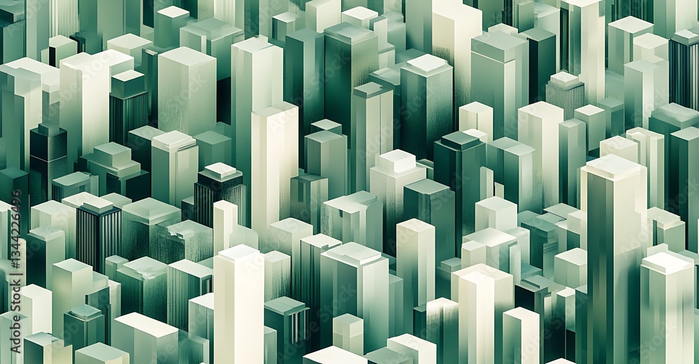 Fototapeta premium Abstract background with 3D cubes in shades of green