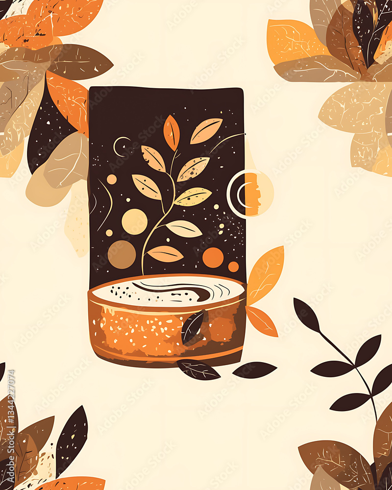 seamless pattern Realistic and artistic illustrations of coffee beans, brewing equipment, coffee cups for background or wallpaper seamless pattern Realistic and artistic illustrations of coffee beans, brewing equipment, coffee cups for background or wallpaper