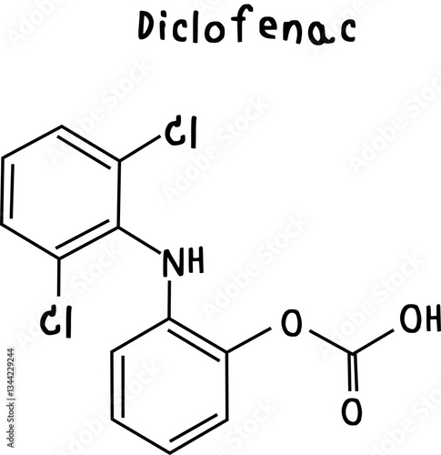 Wallpaper Mural chemical structure  of diclofenac
 Torontodigital.ca