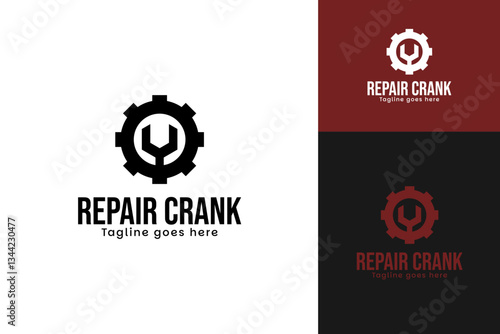Repair crank logo design template vector illustration