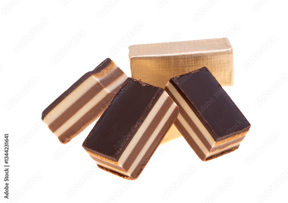 chocolate candies isolated