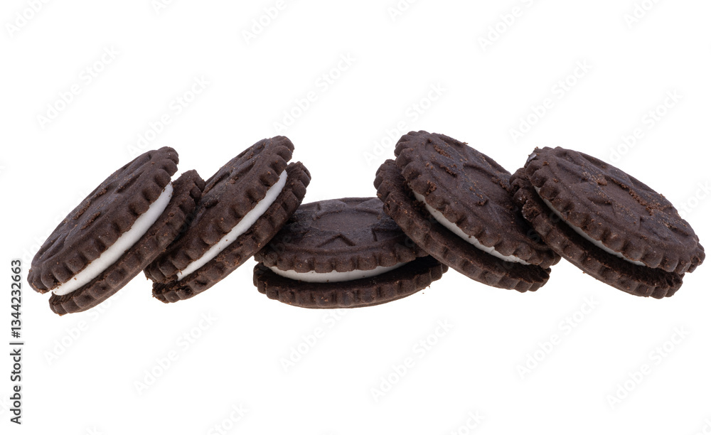 chocolate double cookie isolated