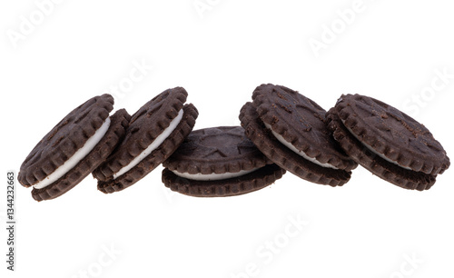 Obraz na płótnie chocolate double cookie isolated w salonie