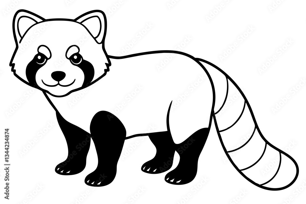 Elegant Red Panda Line Art Elegant Red Panda Line Art