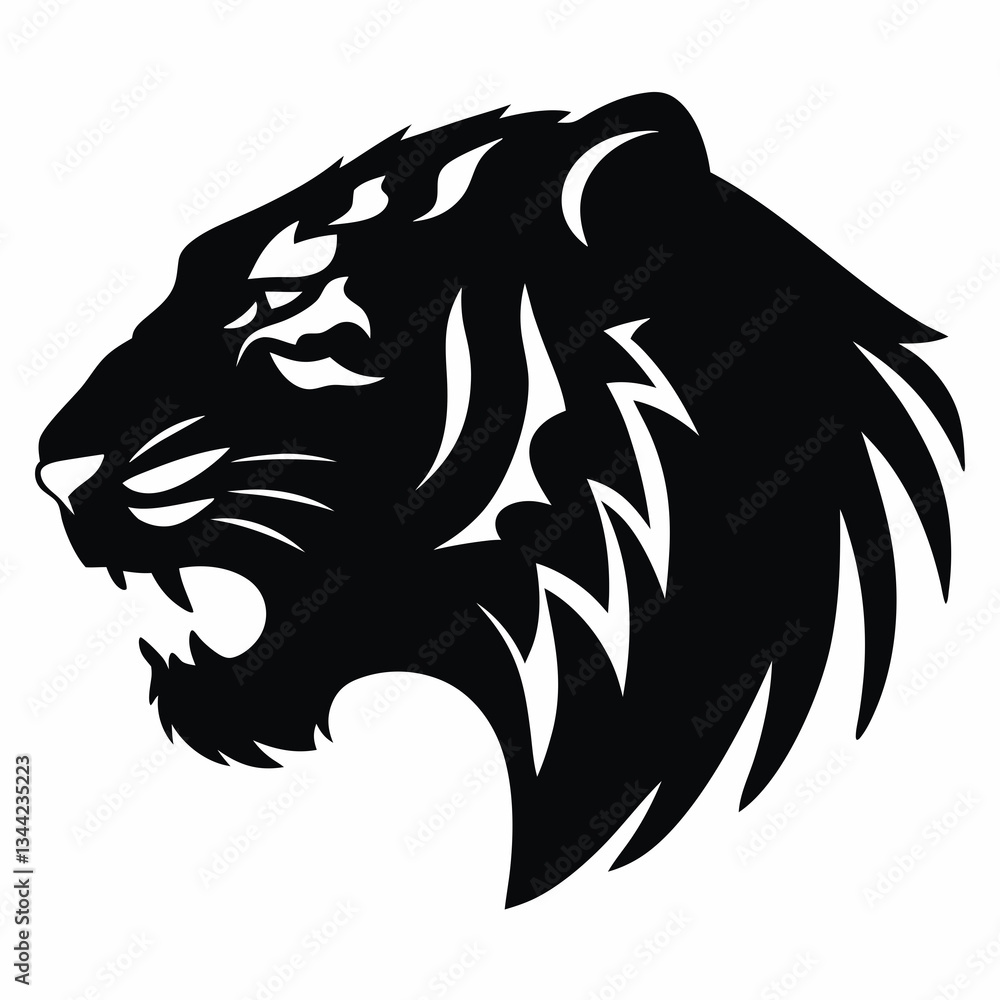 custom made wallpaper toronto digitalBlack and white roaring tiger head logo design