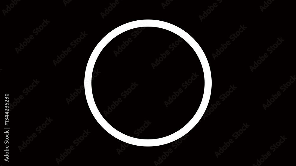 Abstract glowing circle icon animation on black background. 4k circle animation video. Abstract glowing circle icon animation on black background. 4k circle animation video.