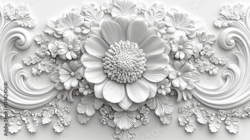 Ornate Floral Wall Panel Design