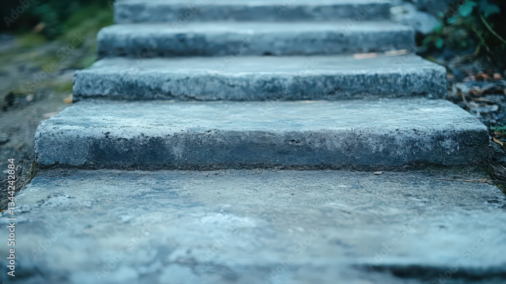 Weathered Gray Stone Steps in Soft Light Weathered Gray Stone Steps in Soft Light