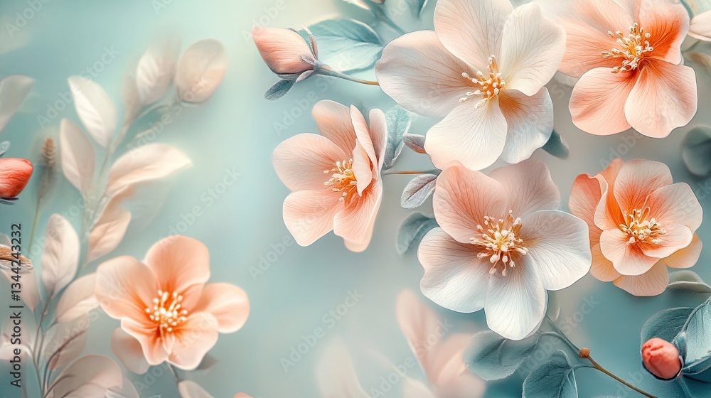 Elegant floral design in soft pastel shades Elegant floral design in soft pastel shades