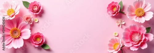 Pink paper flowers creating a stunning mother's day banner