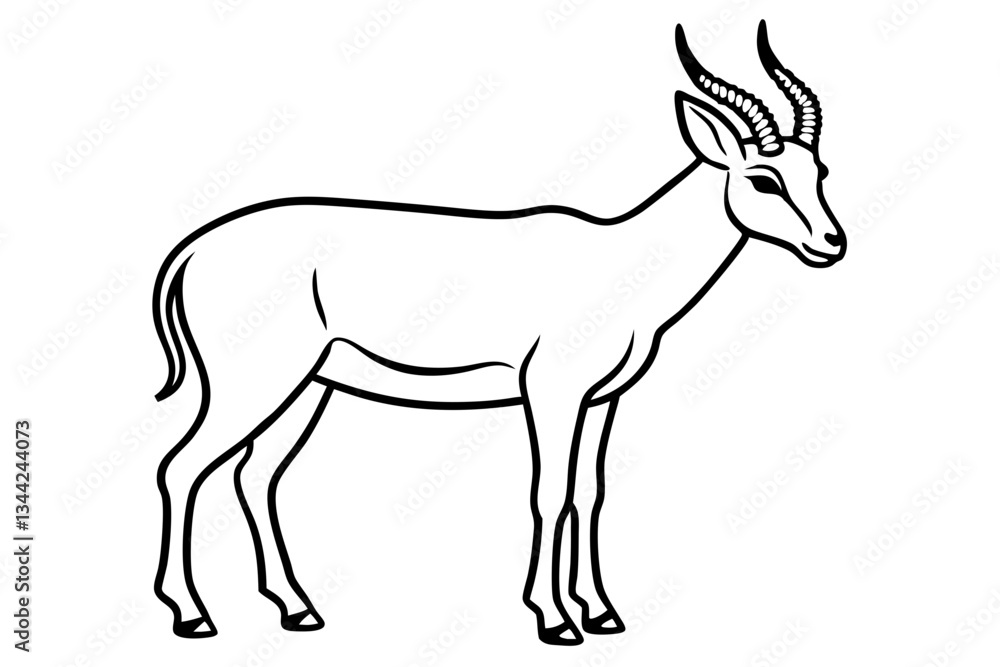 Elegant Saiga Antelope Sketch Elegant Saiga Antelope Sketch