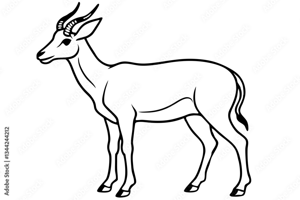 Fototapeta premium Elegant Saiga Antelope Sketch