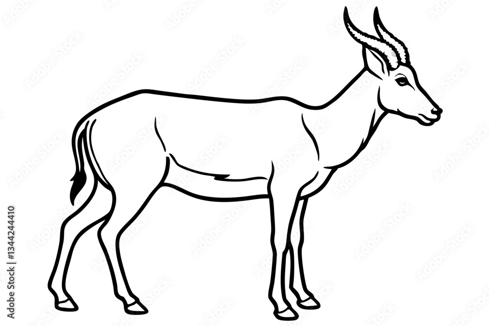 Fototapeta premium Elegant Saiga Antelope Sketch