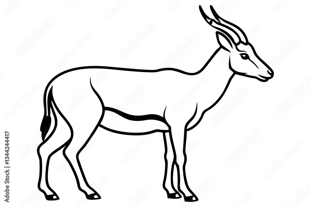 Fototapeta premium Elegant Saiga Antelope Sketch