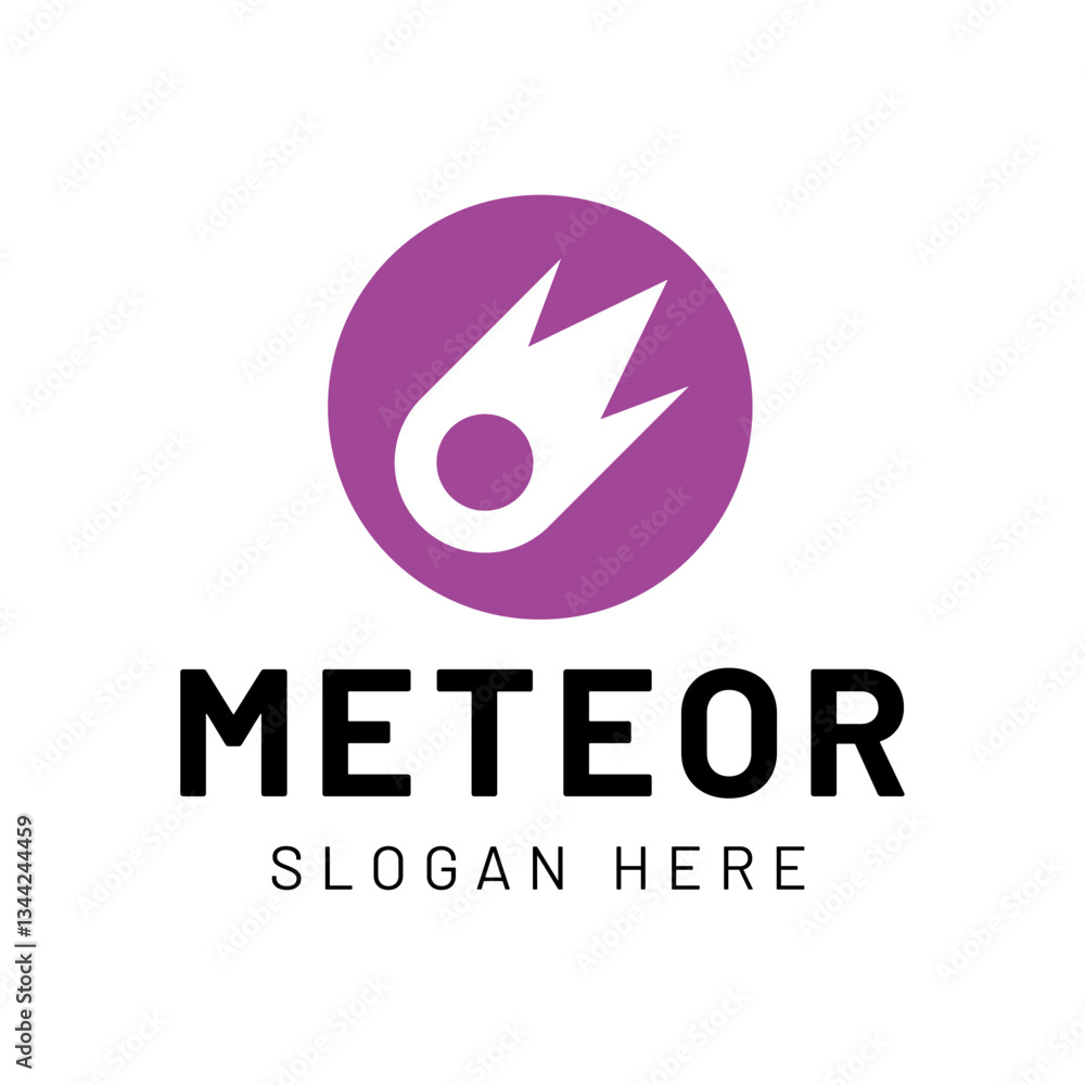 Obraz premium Meteor logo template design isolated on white background.