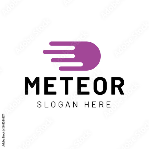 Meteor logo template design isolated on white background.