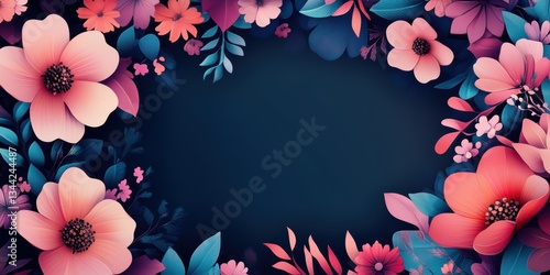 Wallpaper Mural Colorful various flowers on elegant dark background. Wedding invitations, greeting cards, wallpaper, background, printing, poster, social ads, banner Torontodigital.ca