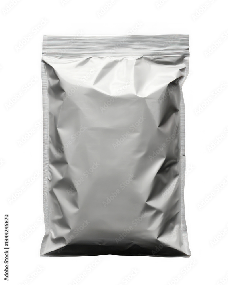 Flour packaging with blank white paper bag and shadow isolated Flour packaging with blank white paper bag and shadow isolated