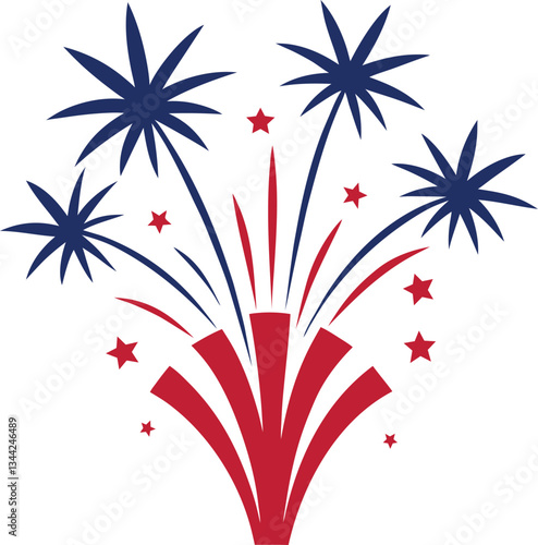 firecracker with stars vector art 